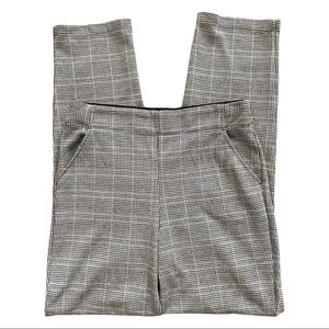 Grey women’s plaid dress pants size small max studio mid rise straight leg